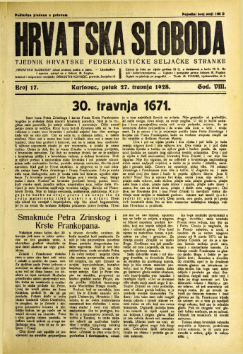 Hrvatska sloboda: 1928. • 17