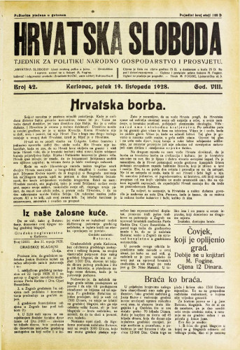 Hrvatska sloboda: 1928. • 42