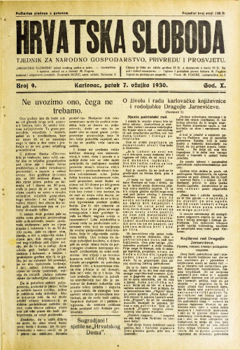 Hrvatska sloboda: 1930. • 9