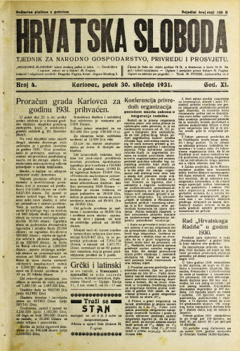 Hrvatska sloboda: 1931. • 4