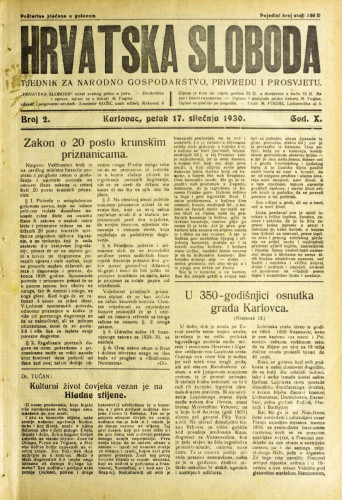 Hrvatska sloboda: 1930. • 2