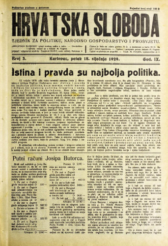 Hrvatska sloboda: 1929. • 3