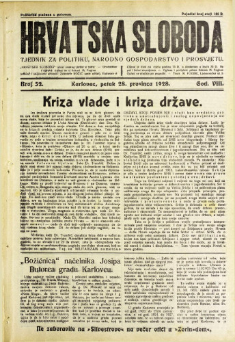 Hrvatska sloboda: 1928. • 52