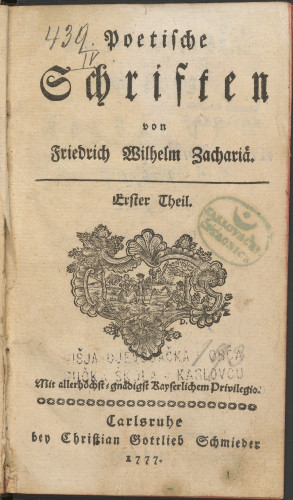 Poetische Schriften: Erster theil