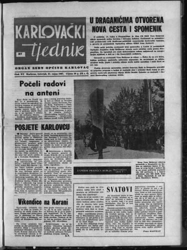 Karlovački tjednik: 1967 • 37