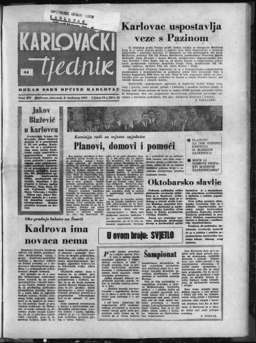 Karlovački tjednik: 1967 • 44