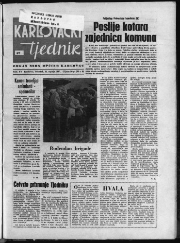 Karlovački tjednik: 1967 • 27