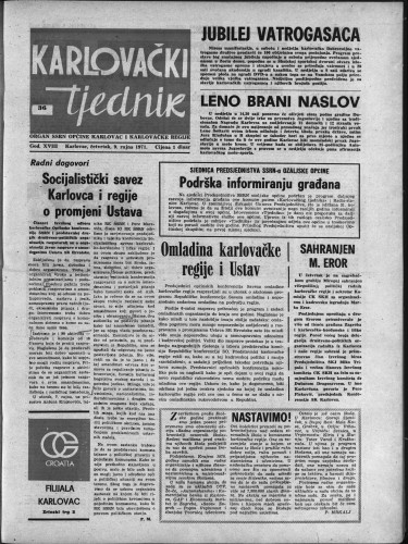 Karlovački tjednik: 1971 • 36