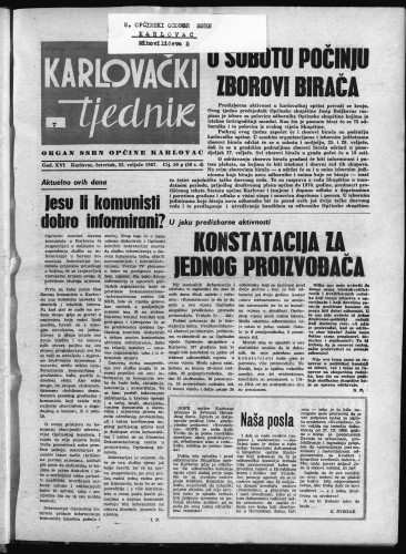 Karlovački tjednik: 1967 • 7