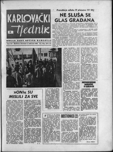 Karlovački tjednik: 1966 • 31