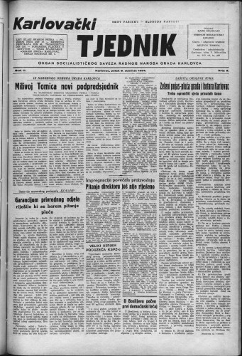 Karlovački tjednik: 1954 • 2