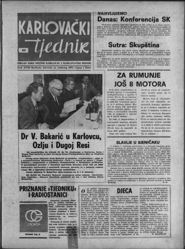 Karlovački tjednik: 1971 • 45