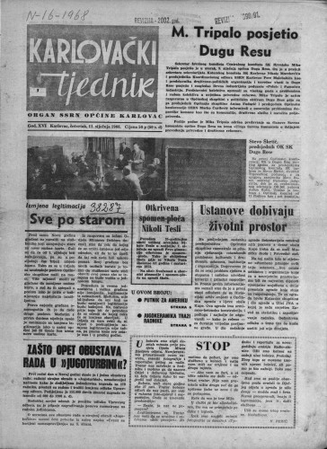 Karlovački tjednik: 1968 • 1