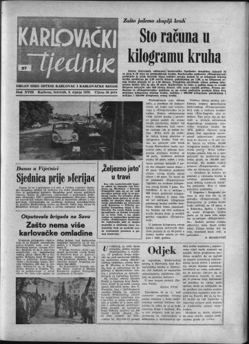 Karlovački tjednik: 1970 • 27