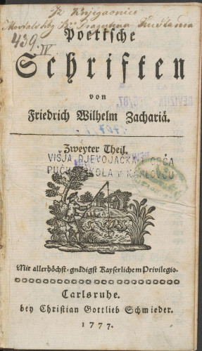 Poetische Schriften / von Friedrich Wilhelm Zacharia : Zweyter Theil