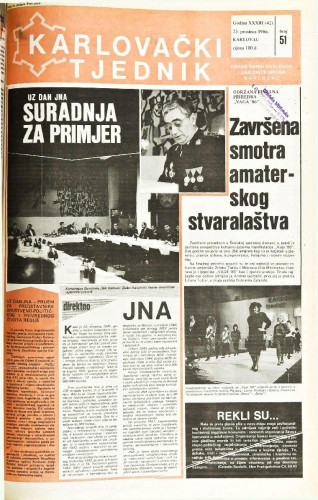 Karlovački tjednik: 1986 • 51