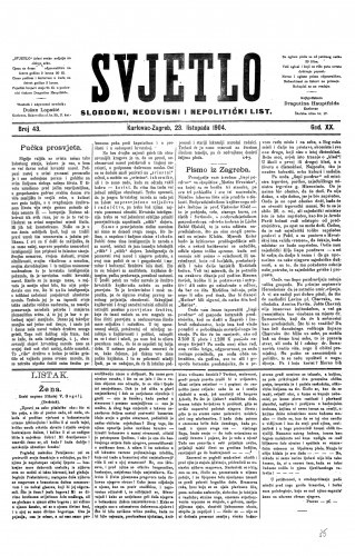 Svjetlo : slobodni neodvisni i nepolitički list: 1904 • 43