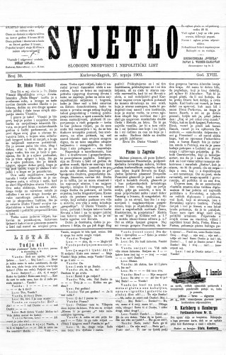 Svjetlo : slobodni neodvisni i nepolitički list: 1902 • 30