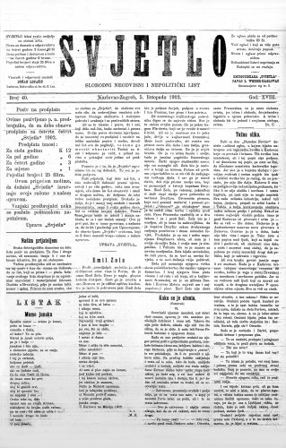 Svjetlo : slobodni neodvisni i nepolitički list: 1902 • 40