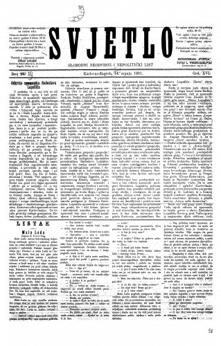 Svjetlo : slobodni neodvisni i nepolitički list: 1901 • 29