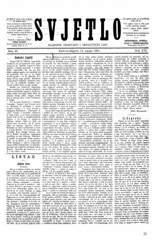 Svjetlo : slobodni neodvisni i nepolitički list: 1901 • 28
