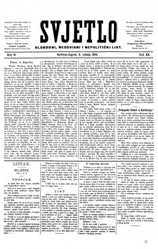 Svjetlo : slobodni neodvisni i nepolitički list: 1904 • 19