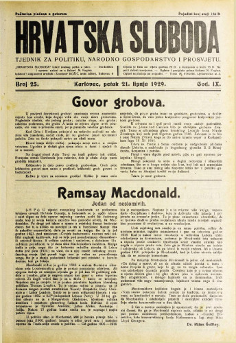 Hrvatska sloboda: 1929. • 25