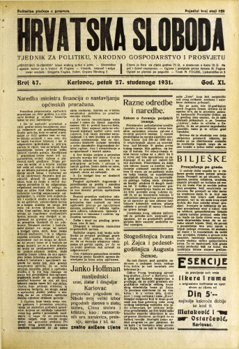 Hrvatska sloboda: 1931. • 47