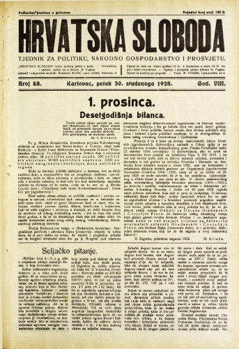 Hrvatska sloboda: 1928. • 48