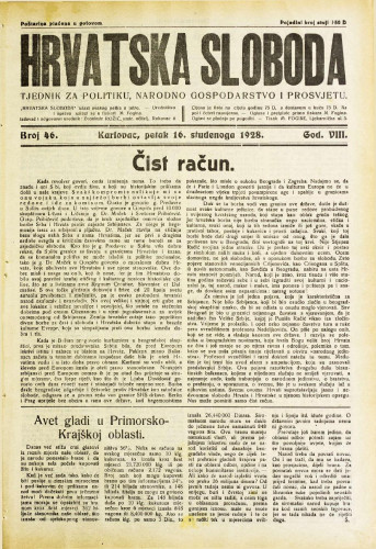 Hrvatska sloboda: 1928. • 46