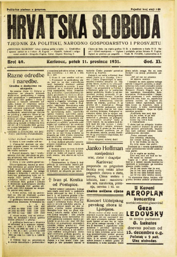 Hrvatska sloboda: 1931. • 49
