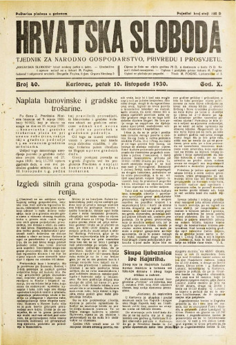 Hrvatska sloboda: 1930. • 40