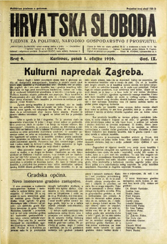 Hrvatska sloboda: 1929. • 9