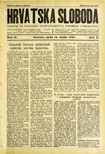 Hrvatska sloboda: 1930. • 10