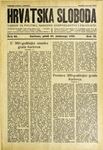 Hrvatska sloboda: 1929. • 48