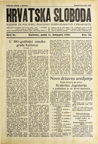 Hrvatska sloboda: 1929. • 41