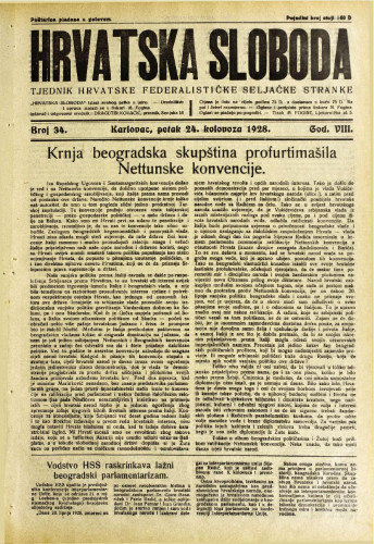 Hrvatska sloboda: 1928. • 34
