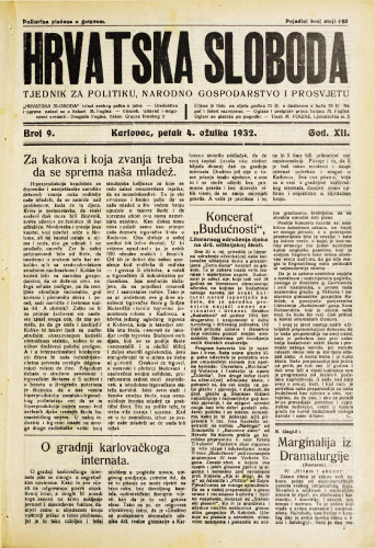 Hrvatska sloboda: 1932. • 9