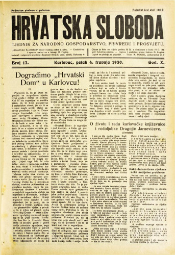 Hrvatska sloboda: 1930. • 13