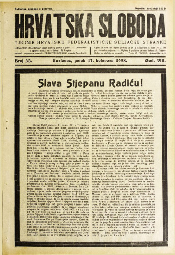 Hrvatska sloboda: 1928. • 33