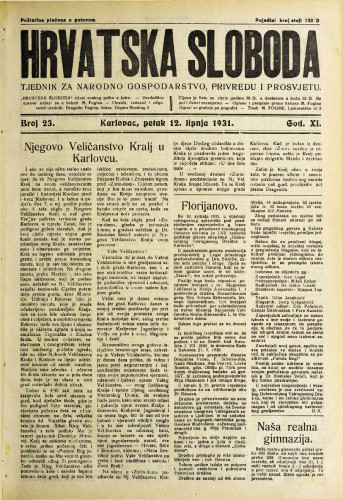 Hrvatska sloboda: 1931. • 23