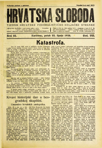 Hrvatska sloboda: 1928. • 25