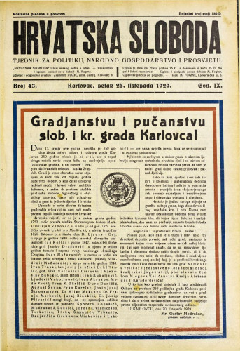 Hrvatska sloboda: 1929. • 43