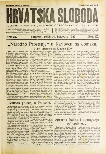 Hrvatska sloboda: 1929. • 35