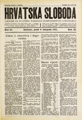 Hrvatska sloboda: 1931. • 40