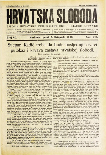 Hrvatska sloboda: 1928. • 40