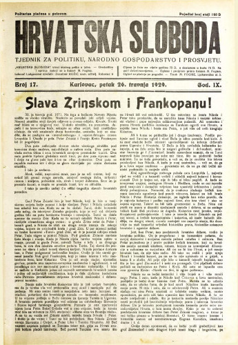 Hrvatska sloboda: 1929. • 17