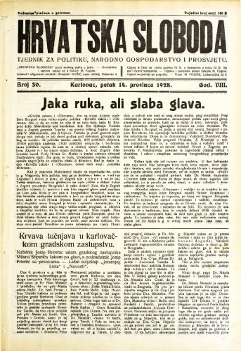 Hrvatska sloboda: 1928. • 50
