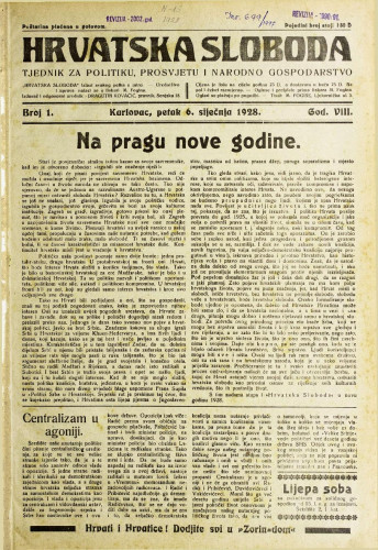 Hrvatska sloboda: 1928. • 1