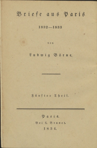 Briefe aus Paris 1832-1833.